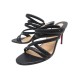 NEUF CHAUSSURES CHRISTIAN LOUBOUTIN CLEISSIMO 85 SANDALES 38 CUIR NOIR SHOE 695€