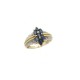 BAGUE OR JAUNE 18K T50 DIAMANT SAPHIR 