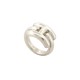 BAGUE HERMES VIF ARGENT MASSIF 925 14GR MOTIF H T54 + BOITE SILVER STERLING RING