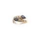 BAGUE OR JAUNE 18K T51 DIAMANT SAPHIR 