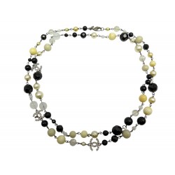 NEUF COLLIER CHANEL SAUTOIR DE 2009 PERLES LOGO CC STRASS PEARLS NECKLACE 1890€