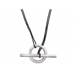 COLLIER HERMES SAUTOIR SKIPPER TGM 80CM ARGENT MASSIF 925 59GR & CORDON NECKLACE