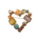 VINTAGE BROCHE CHRISTIAN LACROIX COEUR PERLES DE VERRE METAL DORE GOLDEN BROOCH