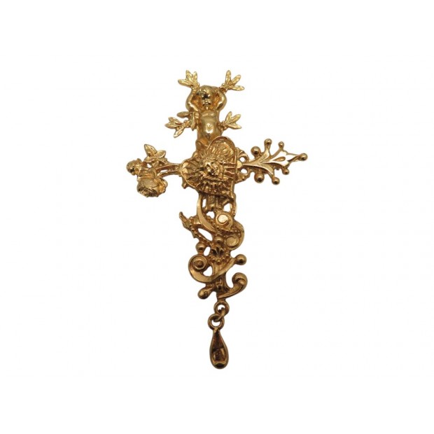 VINTAGE RARE BROCHE CHRISTIAN LACROIX CROIX COMEDIE FRANCAISE PENDENTIF BROOCH