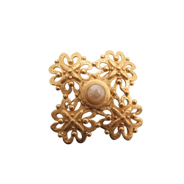 VINTAGE BROCHE BALENCIAGA FLEURS EN METAL DORE 32.9 GR STEEL GOLDEN BROOCH