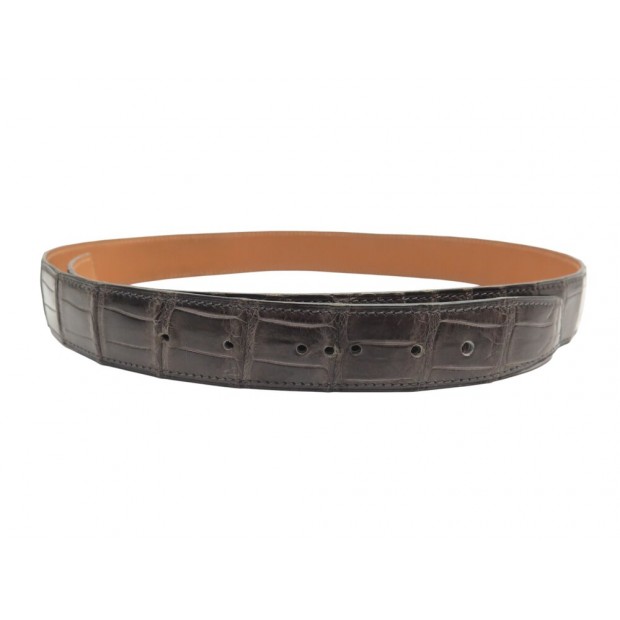 VINTAGE LIEN DE CEINTURE HERMES EN CUIR CROCODILE POROSUS T 85 32MM BELT 3200€
