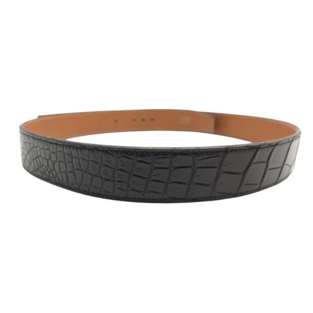 VINTAGE LIEN DE CEINTURE HERMES EN CUIR CROCODILE ALLIGATOR T85 32 MM BELT 3200€
