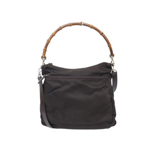 VINTAGE SAC A MAIN GUCCI BAMBOU 000-2058-0509 TOILE & CUIR BANDOULIERE BAG 1490€