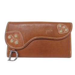 PORTEFEUILLE CHRISTIAN DIOR SADDLE CUIR CAMEL PORTE MONNAIE LEATHER WALLET 880€