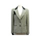 VESTE CHANEL A CARREAUX BROCHE CAMELIA EN COTON VERT 42 L + CINTRE JACKET 5650€
