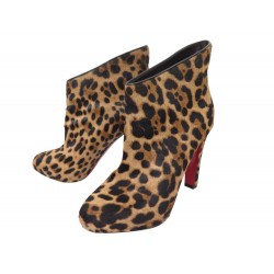 CHAUSSURES CHRISTIAN LOUBOUTIN BOTTINES KRISTEN 3120314 LEOPARD 37.5 BOOTS 995€