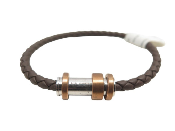  bracelet montblanc m61026 cuir tresse marron 19cm