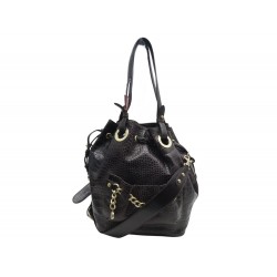 NEUF SAC A MAIN LANCEL SEAU A02349 CUIR FACON CROCO MARRON BANDOULIERE BAG 950€