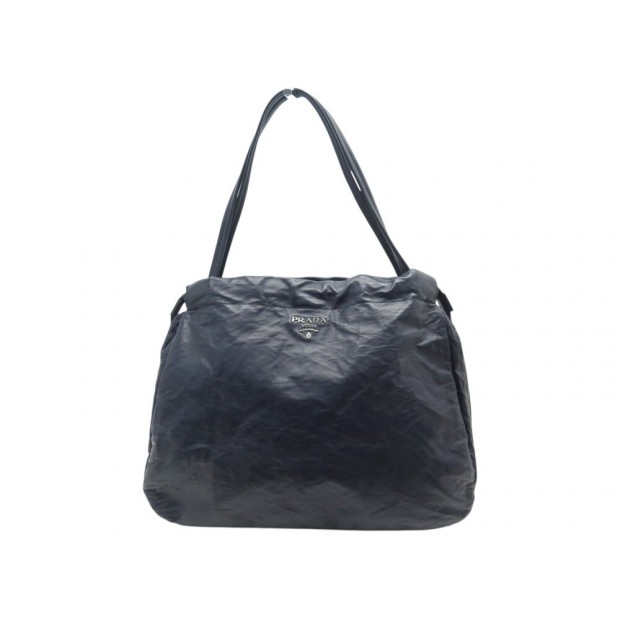 NEUF SAC A MAIN PRADA BOW EN CUIR NAPPA BLEU MARINE CABAS HAND BAG PURSE 3200€