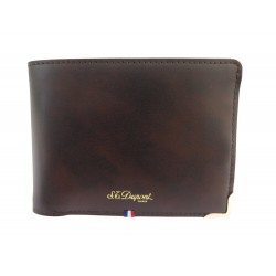 NEUF PORTEFEUILLE ST DUPONT 190453 ATELIER CUIR MARRON PORTE CARTES WALLET 490€