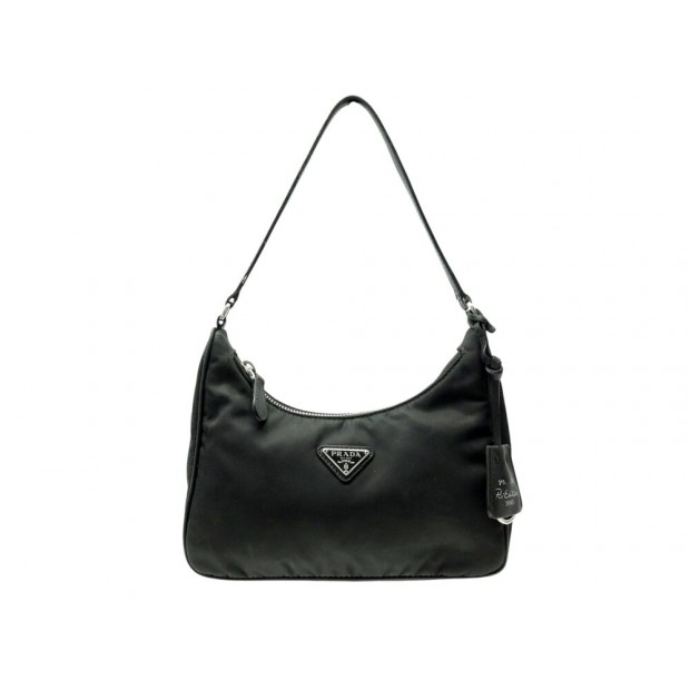 SAC A MAIN PRADA MINI RE-EDITION 2005 NYLON NOIR PORTE EPAULE BLACK BAG 1650€