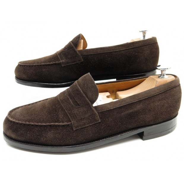 CHAUSSURES JM WESTON 180 7D 41 MOCASSINS VEAU VELOURS MARRON SHOES DEER 590€