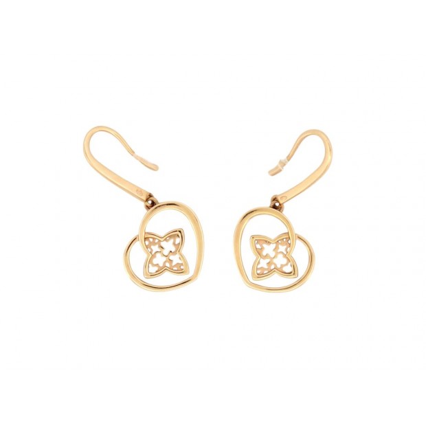 BOUCLES D'OREILLES LOUIS VUITTON IDYLLE BLOSSOM COEUR OR JAUNE 18K EARRING 3500€