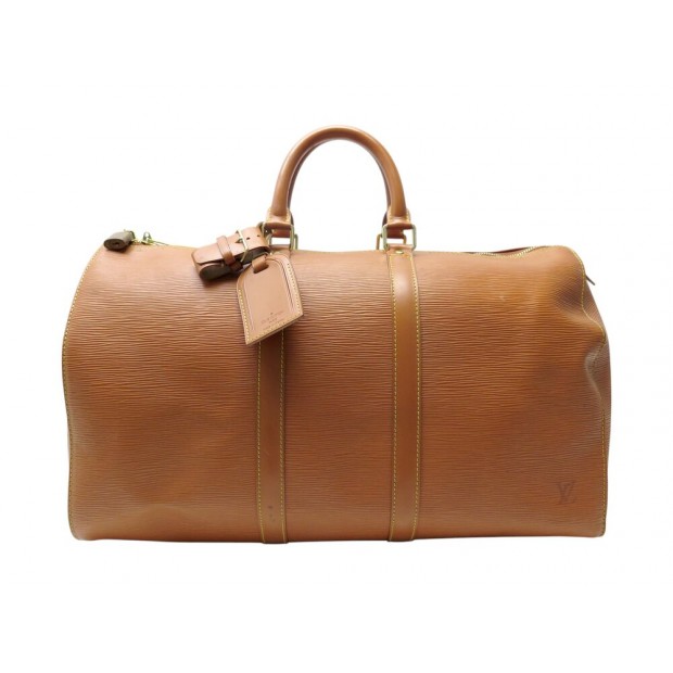 SAC A MAIN LOUIS VUITTON KEEPALL 45 CUIR EPI GOLD VOYAGE TRAVEL HAND BAG 2100€