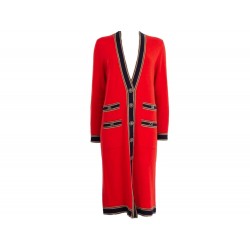 NEUF GILET LONG CHANEL CARDIGAN BOUTONS CC P62918 S 36 VESTE EN CACHEMIRE 5800€