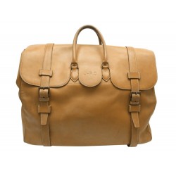 VINTAGE SAC DE VOYAGE HERMES DRAG 55 EN CUIR VACHE NATURELLE WEEK END LUGGAGE