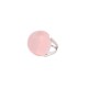 BAGUE CABOCHON QUARTZ ROSE ETOILE T50 EN OR BLANC 18K 21.8 GR GOLD RING 1990€