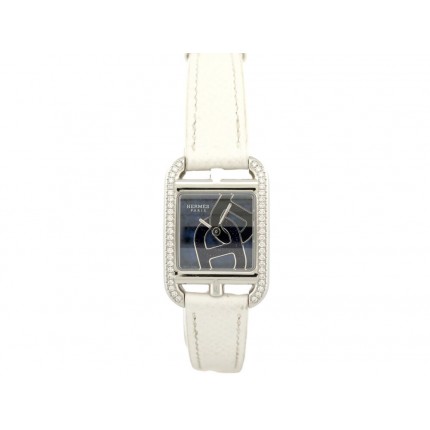 MONTRE HERMES CAPE COD CC1.330 DIAMANT CHAINE D'ANCRE BRACELET BLANC BOITE 8300€
