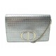 NEUF SAC A MAIN DIOR 30 MONTAIGNE MICROCANNAGE EN CUIR ARGENTE BANDOULERE 2220€
