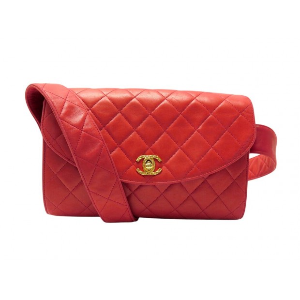 VINTAGE SAC A MAIN CHANEL FERMOIR TIMELESS CUIR MATELASSE ROUGE HAND BAG 5500€
