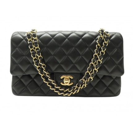 NEUF SAC A MAIN CHANEL 11.12 TIMELESS CLASSIQUE M CUIR NOIR BANDOULIERE 10300€
