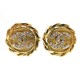 BOUCLES D'OREILLES CHANEL LOGO CC STRASS & METAL DORE GOLDEN EARRINGS 420€