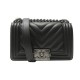 NEUF SAC A MAIN CHANEL PETIT BOY EN CUIR MATELASSE NOIR BANDOULIERE BAG 6100€
