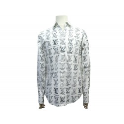 NEUF CHEMISE LOUIS VUITTON MONOGRAM LOGO PLAYS RM211M S 46 EN COTON SHIRT 1000€