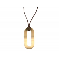 NEUF COLLIER PENDENTIF HERMES ANNEAU EVER CHAINE D'ANCRE EN METAL DORE PENDANT