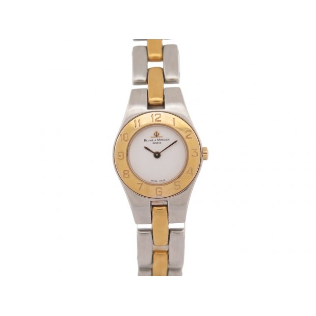 MONTRE BAUME & MERCIER LINEA MV045203 QUARTZ 22MM OR ACIER GOLDEN WATCH 1700€
