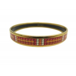 BRACELET HERMES MOSAIQUES EN EMAIL FIN MULTICOLORE ENAMEL STRAP BANGLE 470€