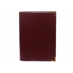 NEUF VINTAGE COUVERTURE AGENDA MUST DE CARTIER CARNET REPERTOIRE CUIR COVER 830€