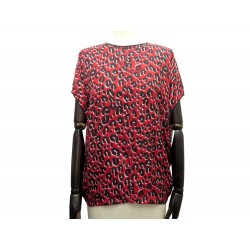 HAUT LOUIS VUITTON TOP LEOPARD CONFETTIS STEPHEN SPROUSE ROUGE S 36 SOIE 1250€