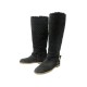 CHAUSSURES LOUIS VUITTON BOTTES FOURREES 38 EN DAIM MONOGRAM NOIR BOOTS 1500€
