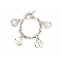 VINTAGE BRACELET HERMES CHAINE D'ANCRE BRELOQUES MARINES T16 EN ARGENT 925 STRAP