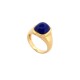 VINTAGE BAGUE HERMES CABOCHON LAPIS LAZULI EN OR JAUNE 18K T 53 ECRIN GOLD RING