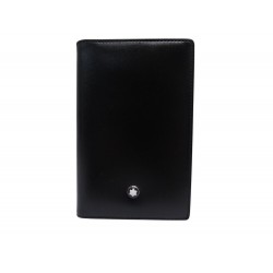 NEUF PORTE CARTES MONTBLANC 14108 CUIR NOIR NEW BLACK LEATHER CARD HOLDER 280€