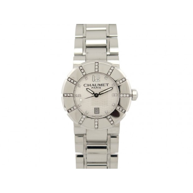 MONTRE CHAUMET CLASS ONE 622C 48 DIAMANTS EN ACIER 33 MM QUARTZ LADY WATCH 5390€