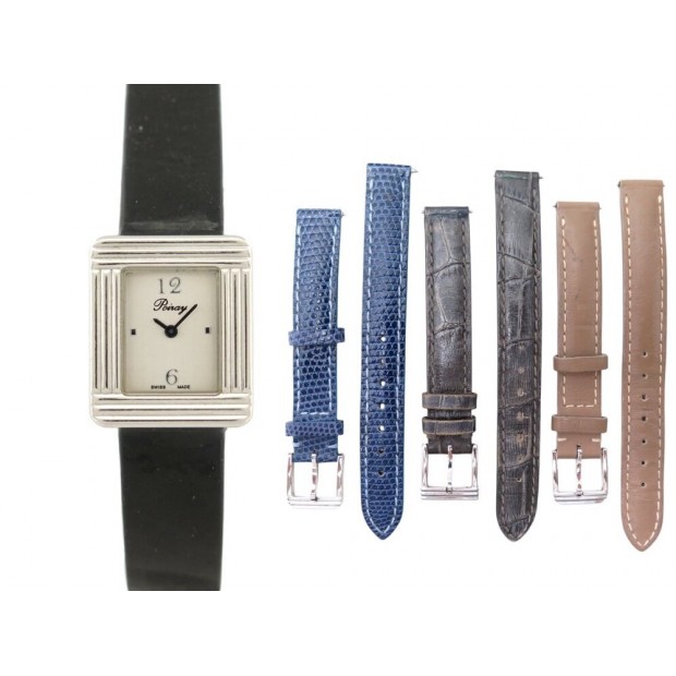 MONTRE POIRAY MA PREMIERE MINI 21 MM ACIER + 3 BRACELETS BOITE LADY WATCH 2150€