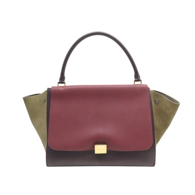 SAC A MAIN CELINE TRAPEZE L CUIR ET DAIM TRICOLORE 2013 LEATHER HANDBAG 2500€