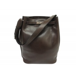 SAC A MAIN HERMES SO KELLY 26 EN CUIR TADELAKT CHOCO BANDOULIERE BAG PURSE 6500€