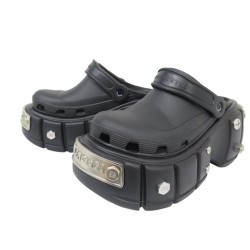 NEUF CHAUSSURES MULES BALENCIAGA HARDCROCS 687398 40 41 GOMME NOIR SHOES 1095€