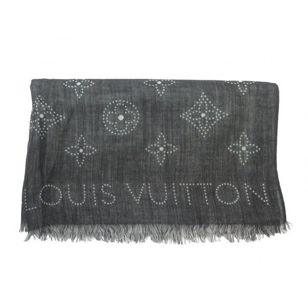 ECHARPE LOUIS VUITTON MONOGRAM M408836 ETOLE CACHEMIRE ET SOIE NOIR SCARF 1260€