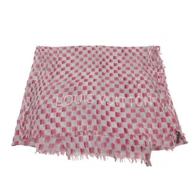 ETOLE LOUIS VUITTON 401910 DAMIER COTON ROUGE ET GRIS 110X210CM SCARF SHAWL 660€