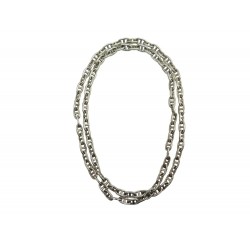 VINTAGE COLLIER SAUTOIR HERMES CHAINE D'ANCRE DE PERCIN EN ARGENT 107GR NECKLACE